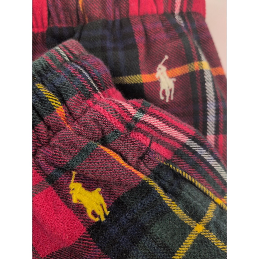 SOFT PAJAMA PANTS LOT 2🚨Polo Ralph Lauren S Men Sleep Red Plaid Flannel POCKETS - Picture 2 of 10